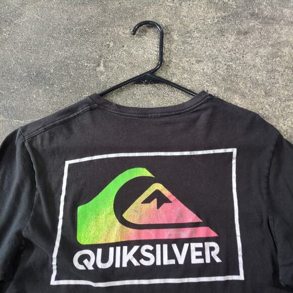 Quiksilver Crop Top Shirt Womens M Black Cropped Retro Y2K Skater - Picture 4 of 7